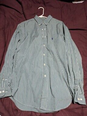 Ralph Lauren Green and Polo Ralph Lauren Green & White Striped Button-Down Shirt